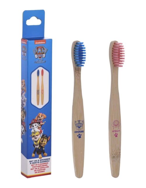 Cartoon Paw Patrol Cepillo De Dientes Bambú Lote 2 Piezas